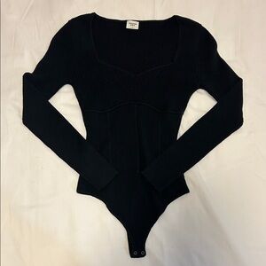 Abercrombie & Fitch Long Sleeve Bodysuit Black
